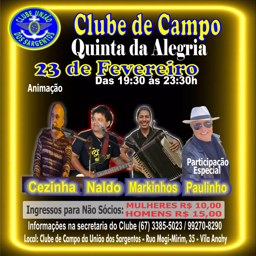 Quinta da Alegria no Clube de Campo 23/02/2023